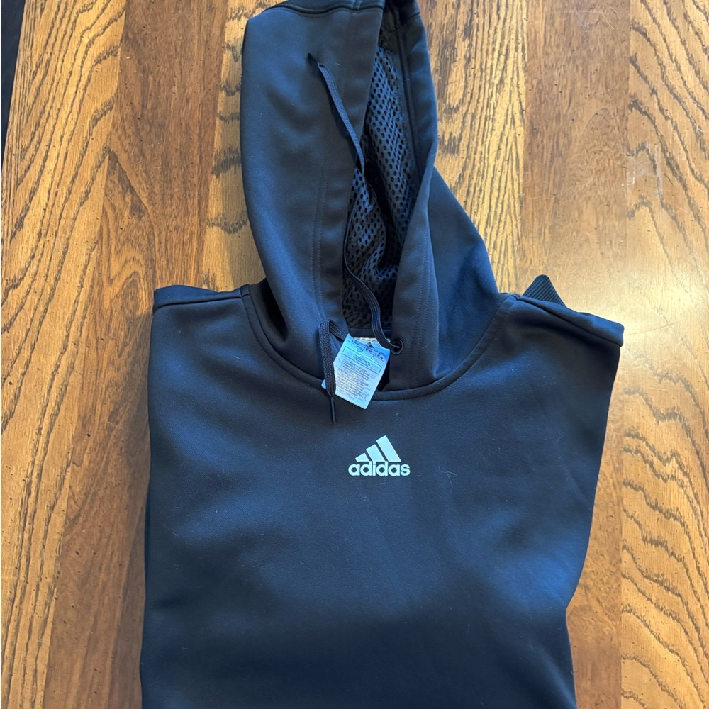 adidas Black Hoodie with White Logo